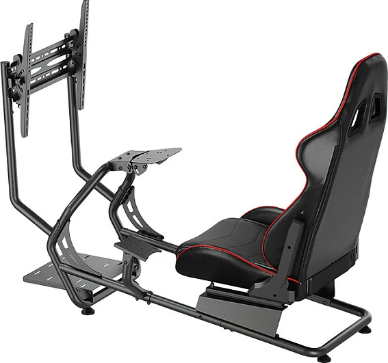 Kokpit simulator garash LogiLink, me mbajtëse monitori, zezë/kuqe