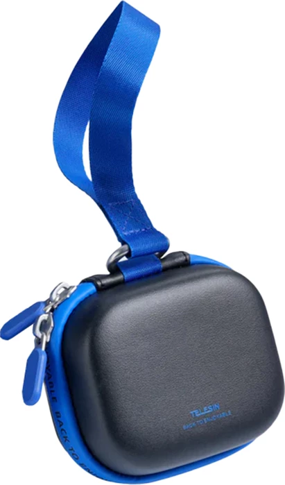 Çantë transporti mini EVA për kamerë sportive, Telesin S6-PRC-24BK, 102×85×60 mm, E zezë/kaltër