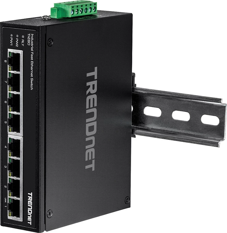 Switch TRENDnet TI-E80, 8x Fast Ethernet 10/100, DIN Rail, IP30, i zi