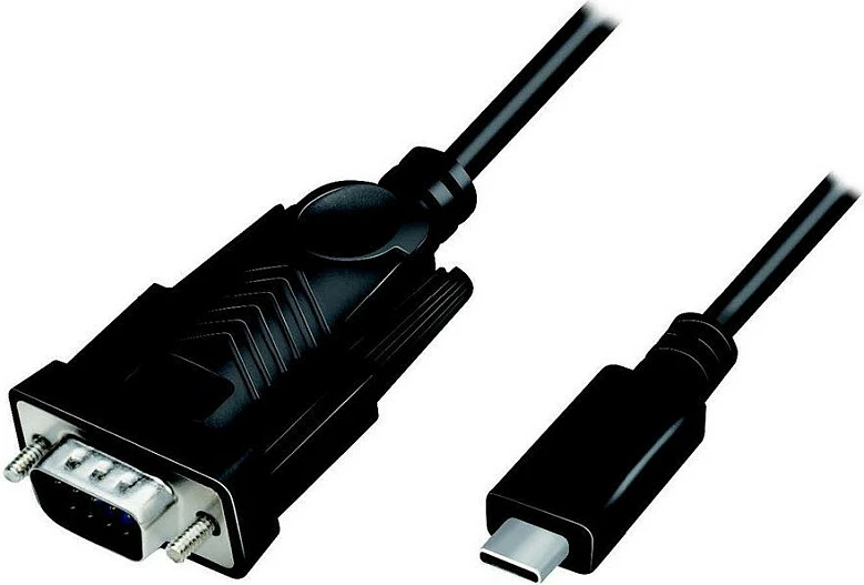 Kabllo LogiLink USB 2.0 Type-C në DB9 (RS232), 1.2 m, e zezë