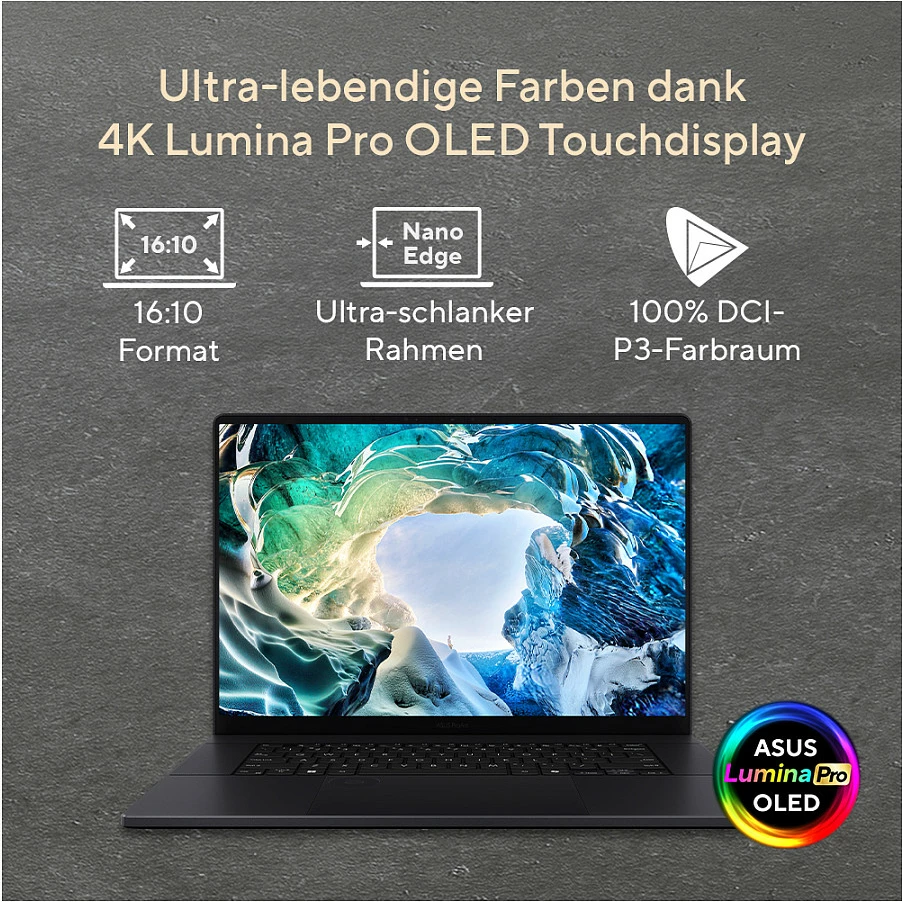 Laptop ASUS ProArt P16 H7606WW-SE028X, 16" 3K OLED Touch, Ryzen AI 9 HX, 32GB RAM Memorje, 2TB SSD, Nano Black