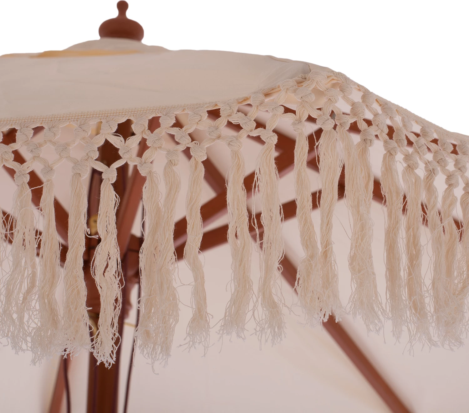 Ombrellë profesionale Wagner, makrame krosi, ngjyrë bezhë, skelet druri, Φ225x2.60Y m, FH5777.01