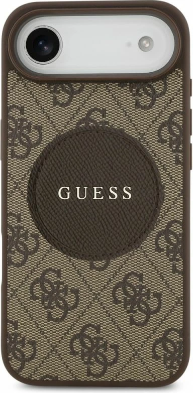 Kapak telefoni Guess 4G Circle Classic Logo MagSafe për iPhone Air, kafe