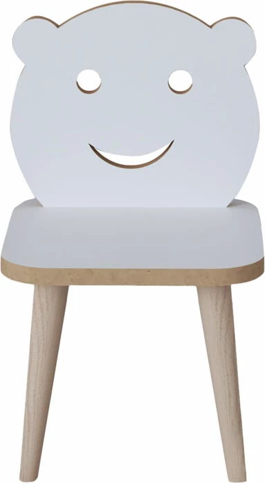 Karrige për fëmijë Jerry, bardhë-natyrale, 30x30x52cm