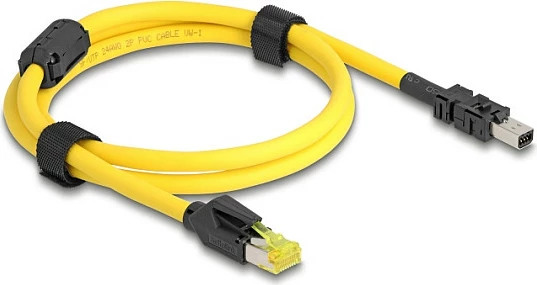 Kabllo rrjeti DeLOCK 81250 Cat6, RJ-45 në terminal 8-pin, 1 m, e zezë/verdhë