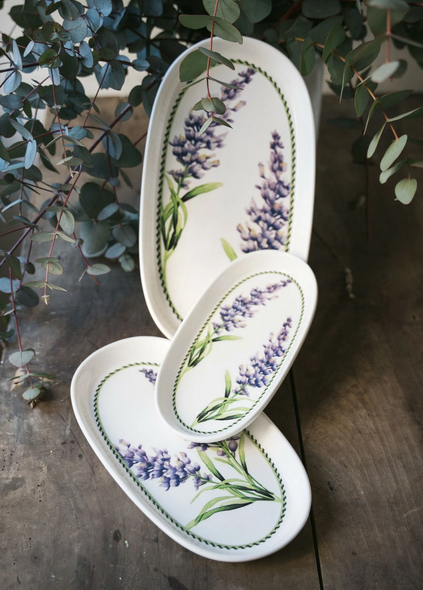 Set pjatash servirëse (2 copë), Hermia, ngjyrë lejla, PRC0011