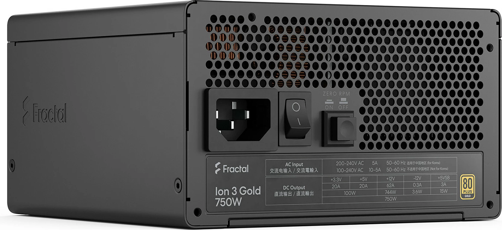 Furnizues rryme Fractal Design Ion 3 Gold 750W, ATX 3.1, fully modular, 80 PLUS Gold, i zi