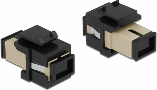 Modul Keystone DeLOCK SC Simplex femër-në-femër, flat, bezhë/zi