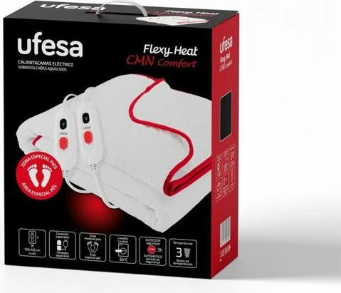 dyshek ngrohës elektrik UFESA Flexy Heat CMN Comfort 150x130cm 2x60W, bardhë/kuq