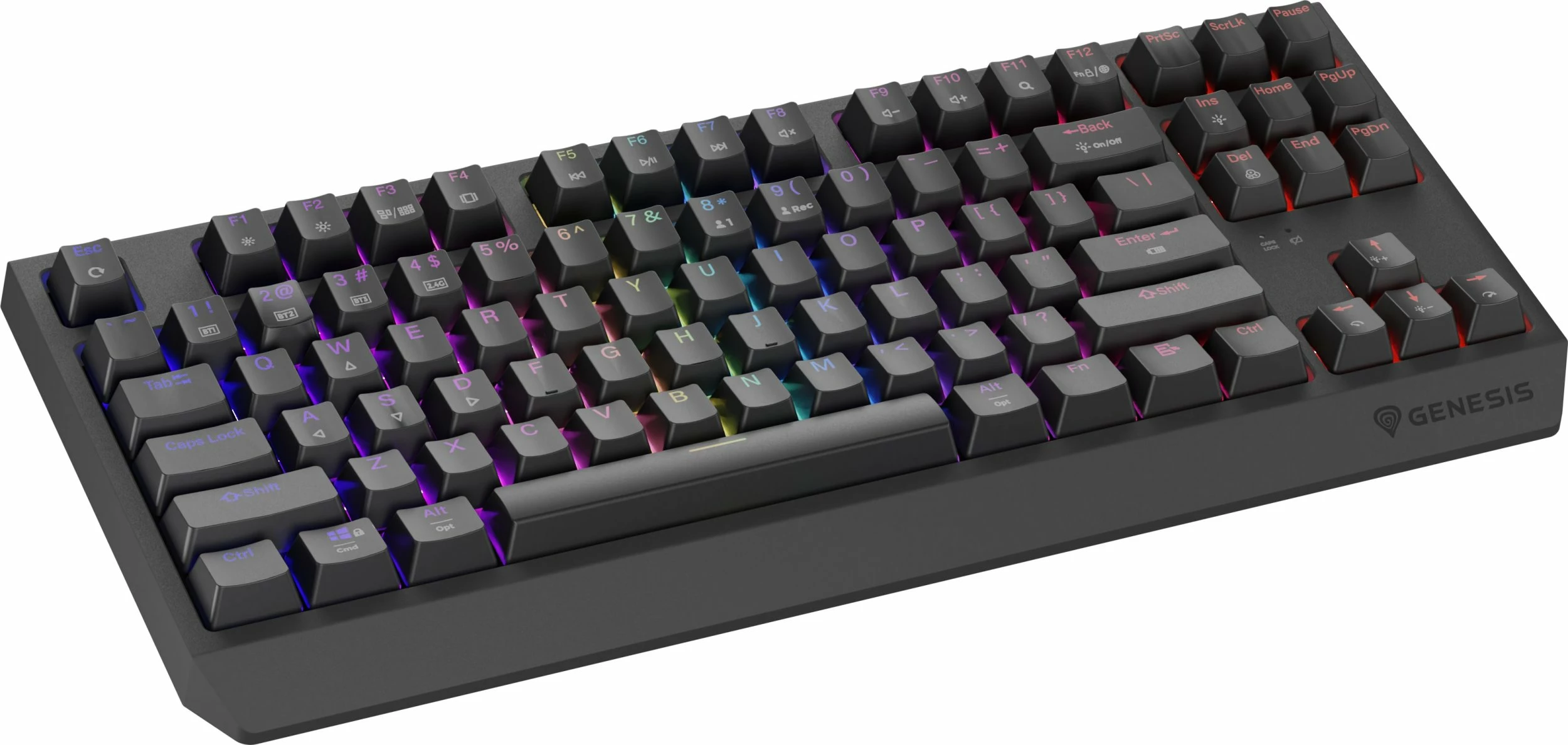 Tastierë mekanike gaming GENESIS Thor 230 TKL Wireless, Outemu Silent Lemon, RGB, hot-swap, US layout, e zezë