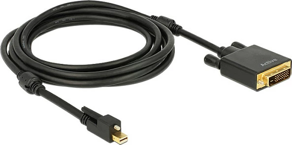 Kabllo adapter DeLOCK 83727 Mini DisplayPort në DVI-D, 3 m, 4K, e zezë