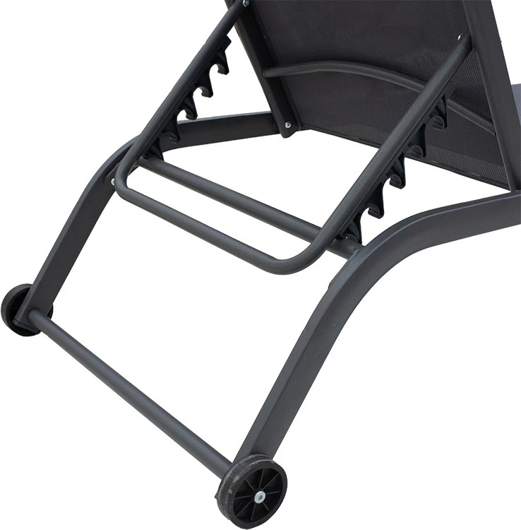 Shezlong Jaipur, alumin, anthracite-textilene, gri e errët