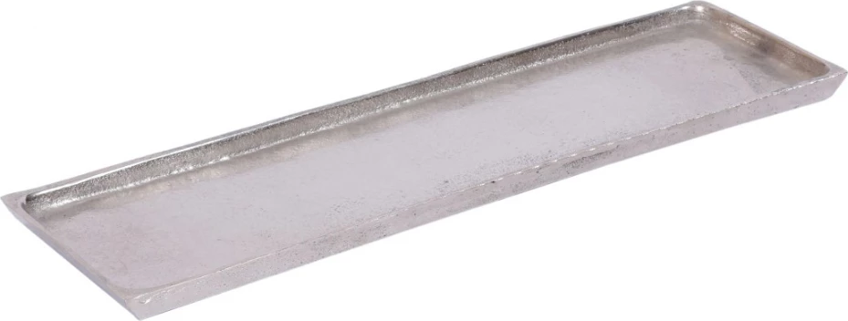 Tabaka dekorative GIDEA, alumin, argjendtë, 78x18x4 cm