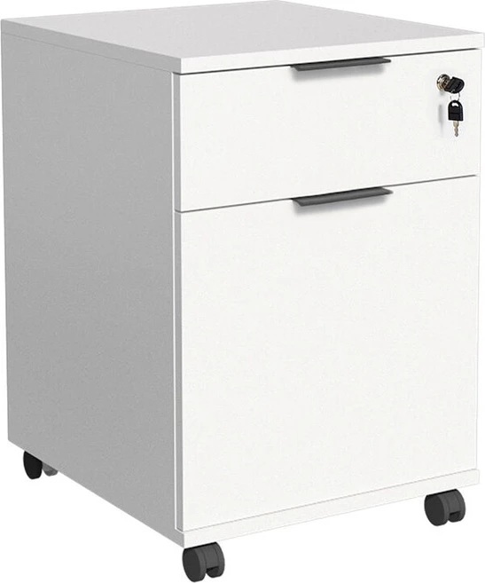 Komodinë për zyre, e bardhë, 41x45x61 cm