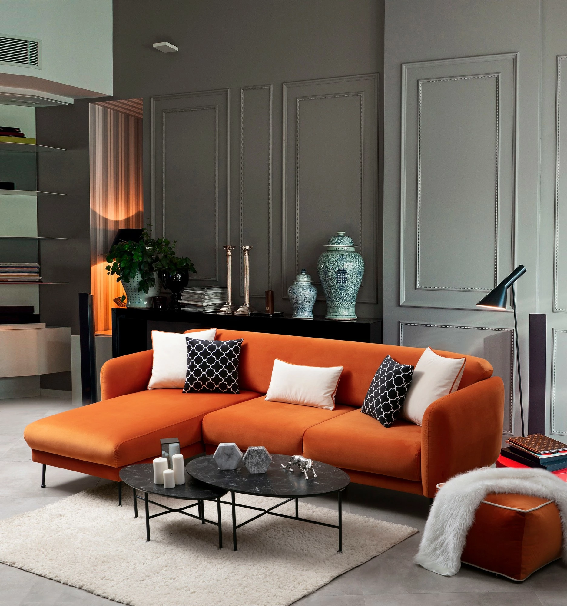 Kënd-sofë krevati Atelier del Sofa, Sevilla kënd majtas (Chl+3R), portokalli