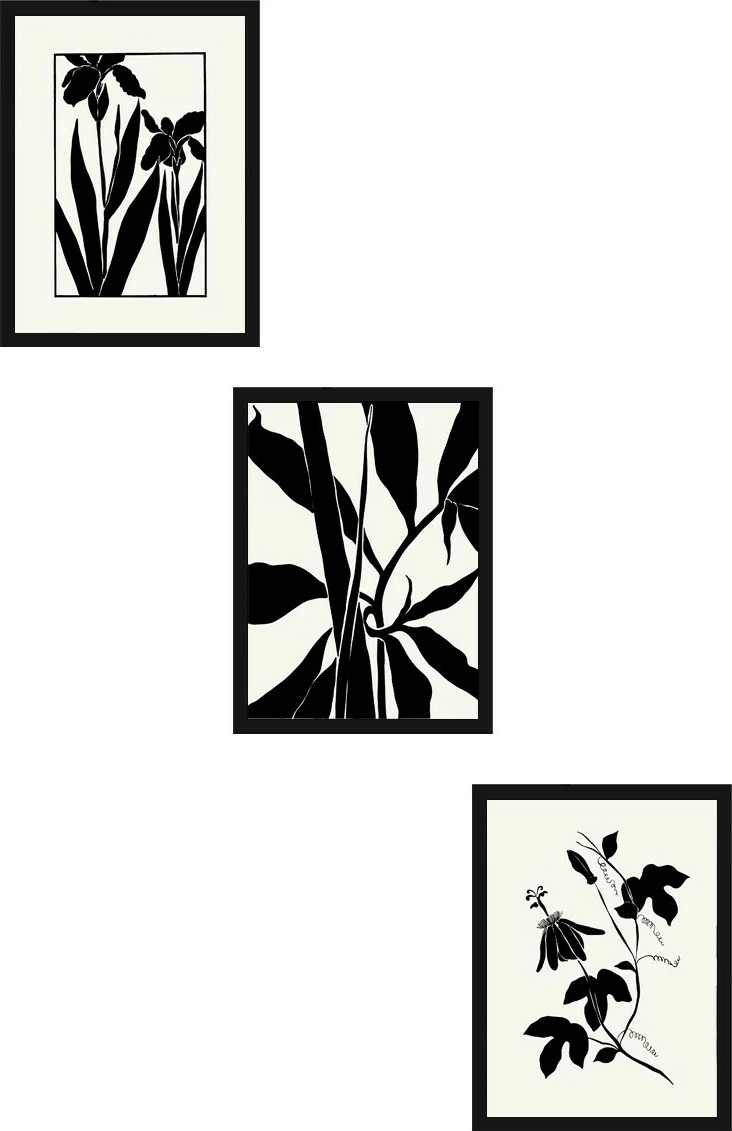 Pikturë dekorative me kornizë, 3 pjesë, Wallity, Huhu482S, 50x70cm