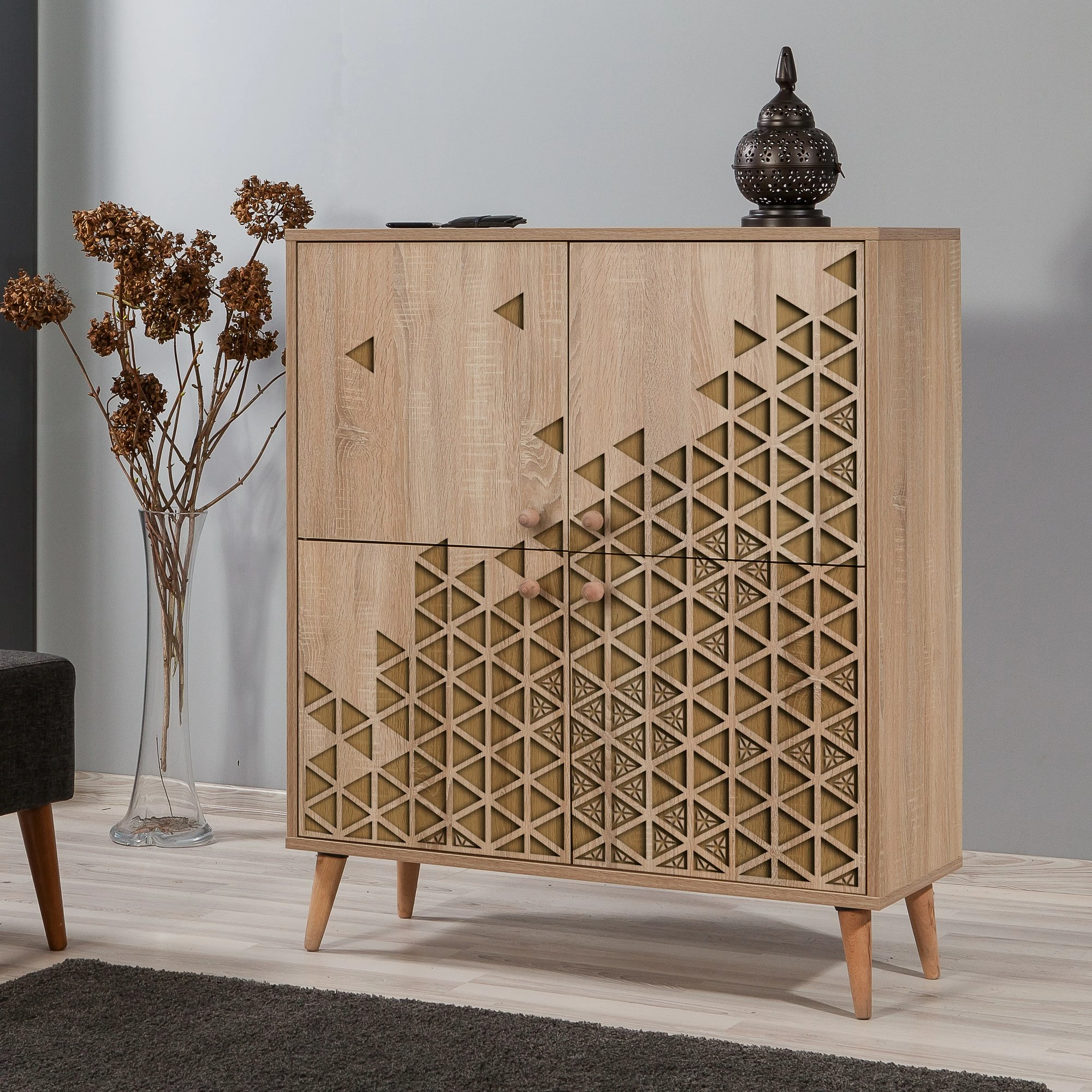 Dollap multifunksional Hanah Home, Multilux-120, ngjyrë lisi Sonoma