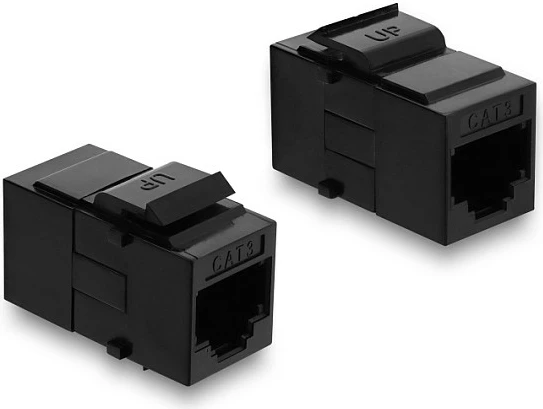 Modul Keystone DeLOCK RJ12-RJ12 Cat3, femër-femër, i zi
