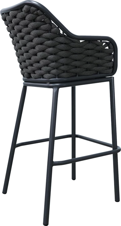 Karrige për bar Zuki alumini, e grisë, me jastëk, 55x54x109cm