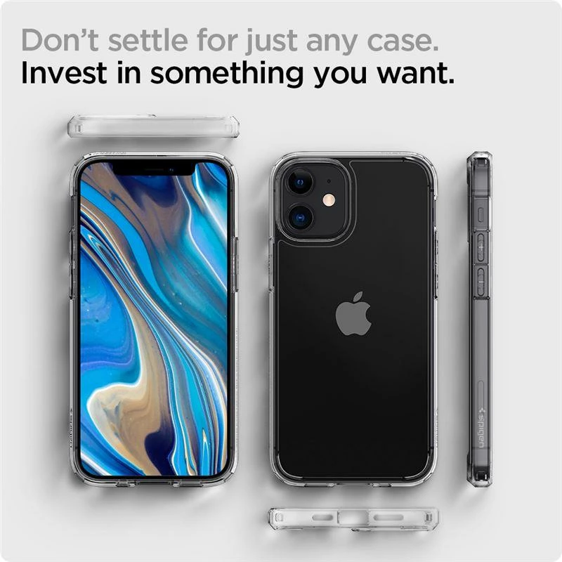 Mbështjellës Spigen Ultra Hybrid për iPhone 12 mini, Transparent