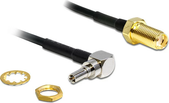 Kabllo/adaptor RF DeLOCK 88466, 0.2 m, Black/Gold/Silver