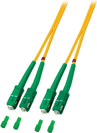 Kabllo patch fibra optike EFB Elektronik SC/APC-SC/APC, OS2 9/125, duplex, 1m, LSZH, e verdhë