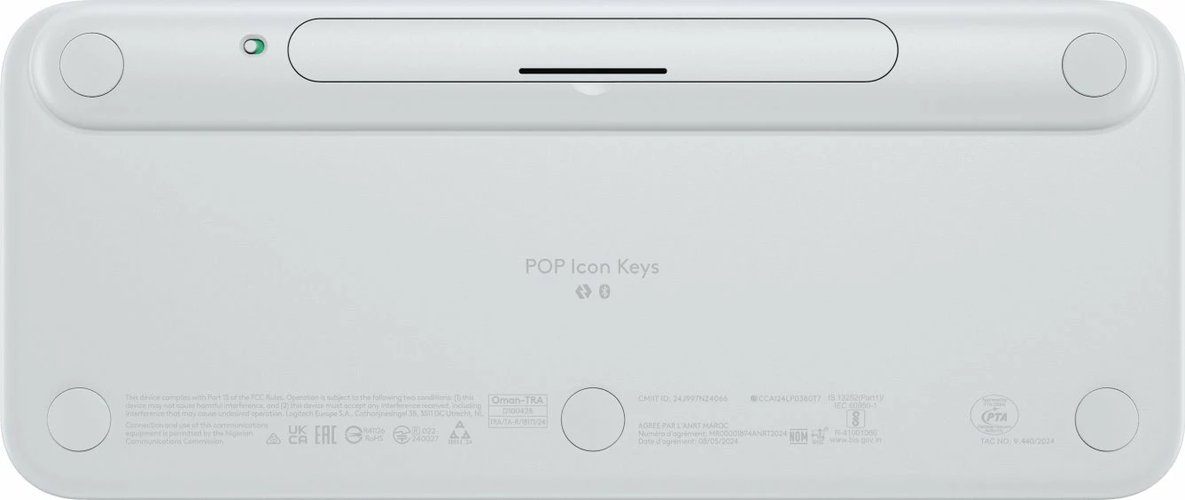 Tastierë wireless Bluetooth Logitech POP Icon Keys 920-013072, US INTL layout, pa numpad, e bardhë/portokalli