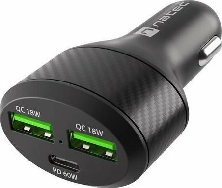 Karikues veture Natec Coney NUC-1981 84W 2x USB-A + 1x USB-C QC 3.0/PD 3.0 i zi