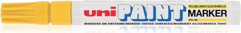 Marker Mitsubishi UNI PAINT PX-20, i verdhë, rezistent ndaj nxehtësisë dhe ujit
