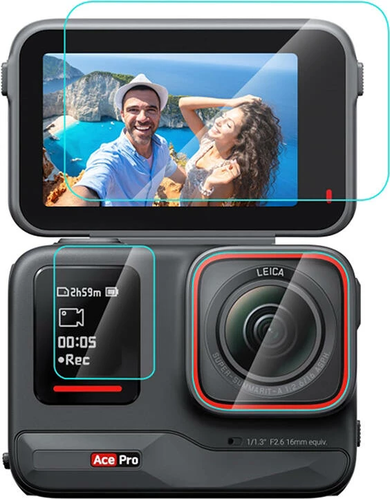 Mbrojtës xhami i fortë 3-në-1, Puluz PU951T, për Insta360 Ace Pro, set