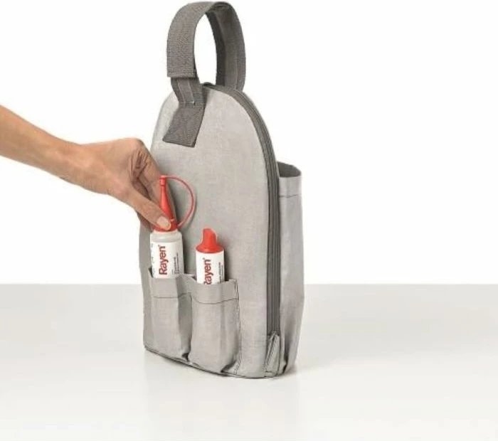 çantë për hekur Rayen 6333.01, 30x20x15 cm, 4 ndarje, e ventilume, rezistente ndaj nxehtësisë, gri