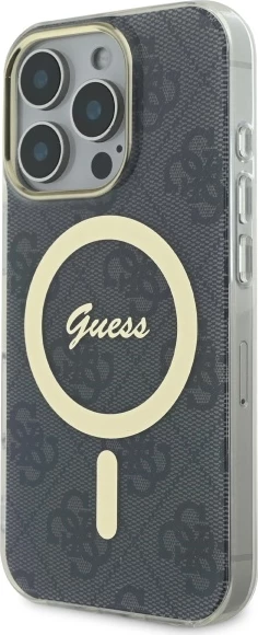 Mbështjellës Guess IML 4G MagSafe për iPhone 16 Pro Max, Zi