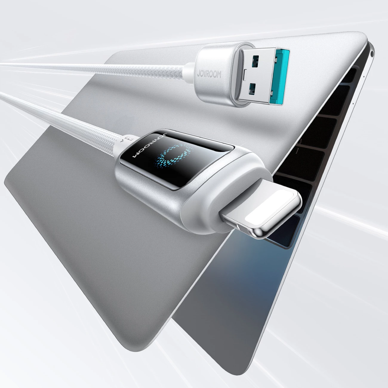 Kabllo USB-A në Lightning, Joyroom S-A55 StarFlight, 1.2 m 3A, e bardhë
