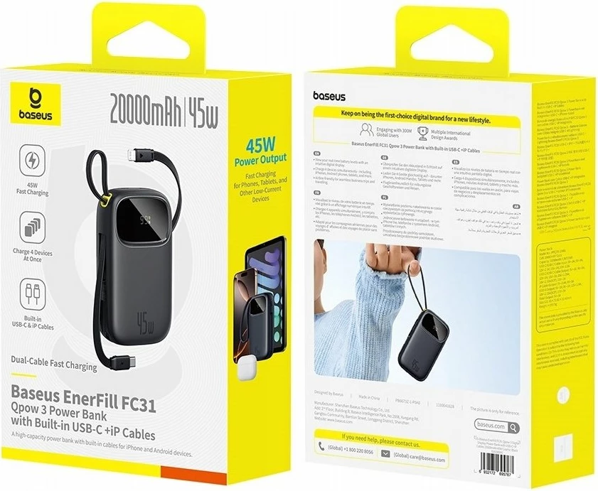 Powerbank Baseus EnerFill FC31 20000mAh 45W i zi