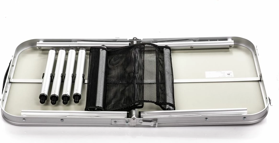 Tavolinë kampingu e palosshme Coleman Mini Camp Table (053-L0000-204395-13), alumini, 80×40 cm, lartësi 32/56 cm, 30 kg, Argjendtë