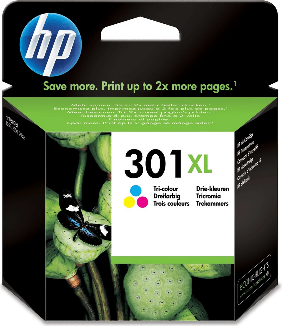 Kartrixh boje, HP, 301XL CH564EE, tri-ngjyrësh, 8 ml, deri 300 faqe, XL, cyan/magenta/yellow