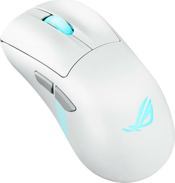 Maus gaming, Asus ROG Keris II Origin 90MP04A0-BMUA10, wireless Bluetooth 2.4GHz, sensor 42K dpi, polling deri 8000Hz, 65g, RGB 3-zone, e bardhë