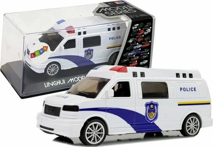Auto lodër ambulancë Lean Sport me tërheqje, drita & zë, 16 cm, e bardhë