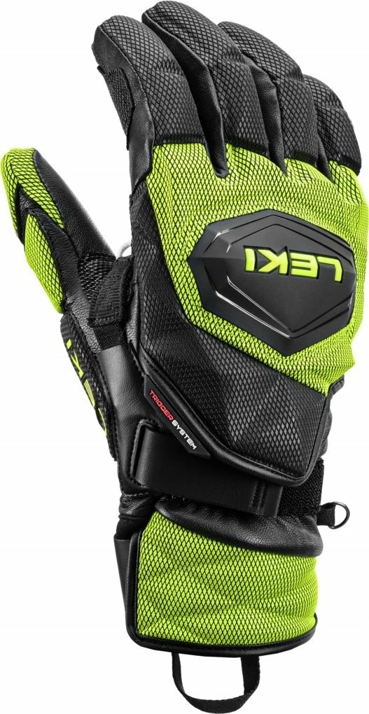 Dorëza skijimi Leki WCR Venom GS 3D, nr. 9, lëkurë, Trigger System, e zezë