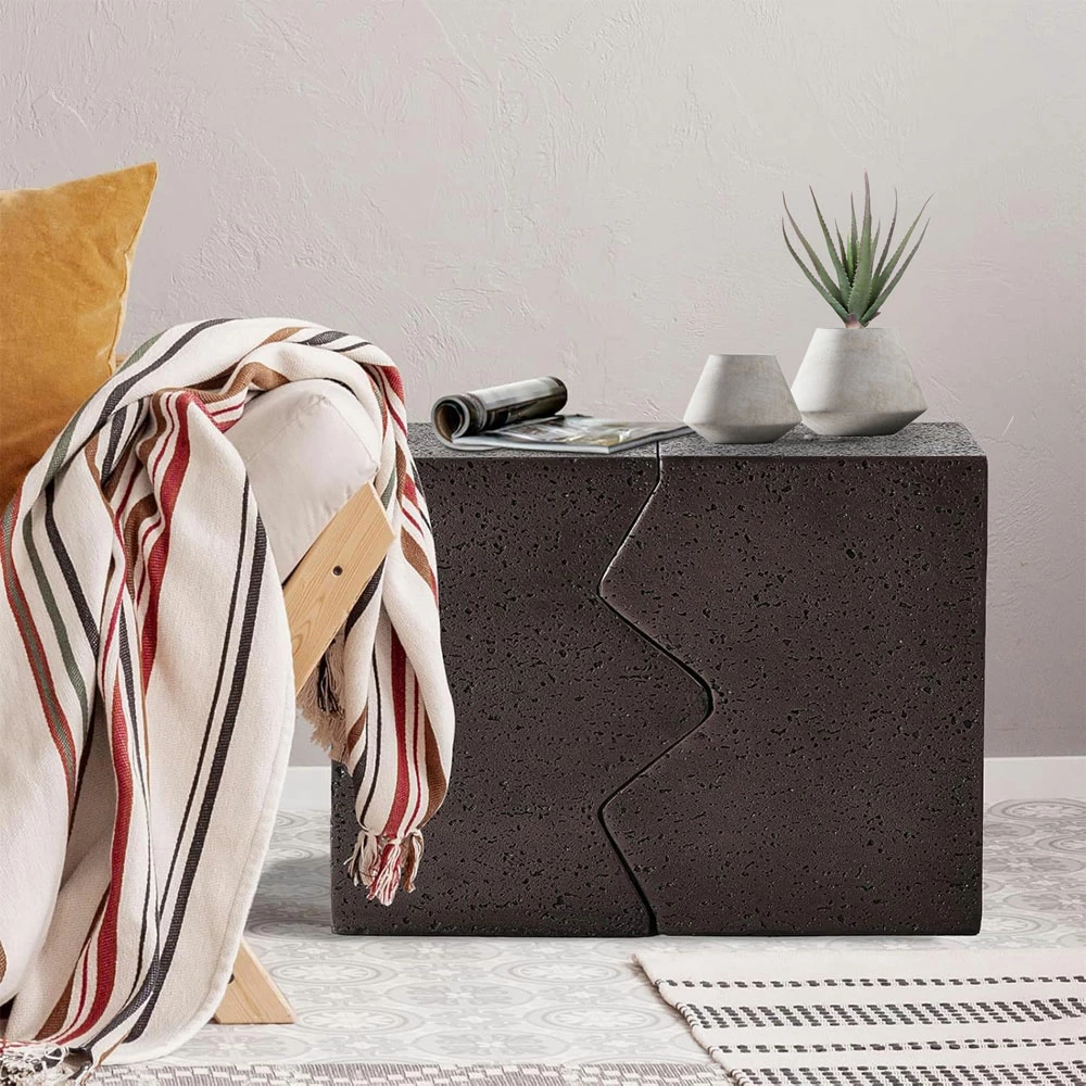 Set tavolinash anësore Abraco, 2 copë, ngjyrë moka, 60x30x46