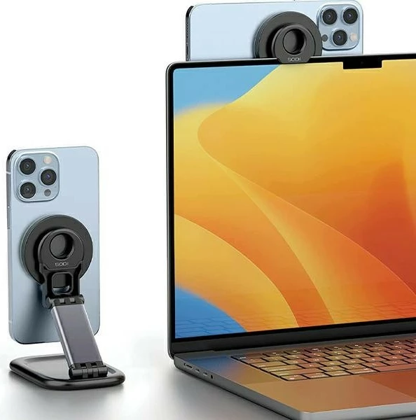 Stand magnetik MagSafe SODI BM310, i palosshëm, i rregullueshëm, me pllakë magnetike të ndërrueshme, Black