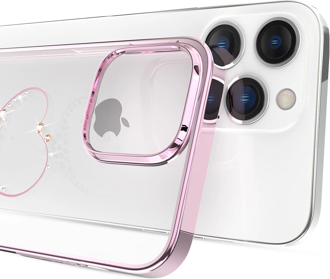 Mbështjellës Kingxbar Wish Series për iPhone 14 Plus, me kristale Swarovski, Rozë