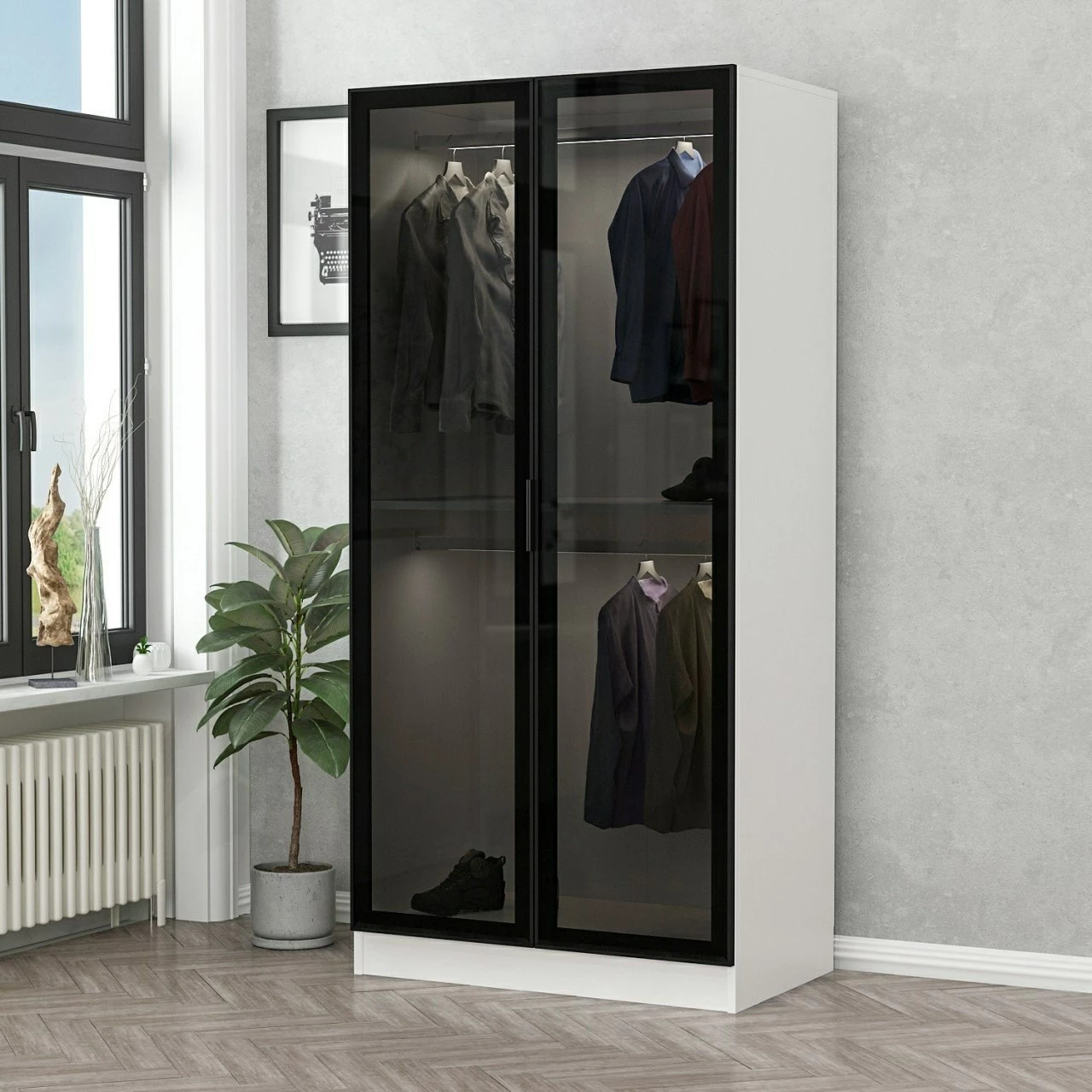 Dollap Hanah Home, xham i zi, 190cm