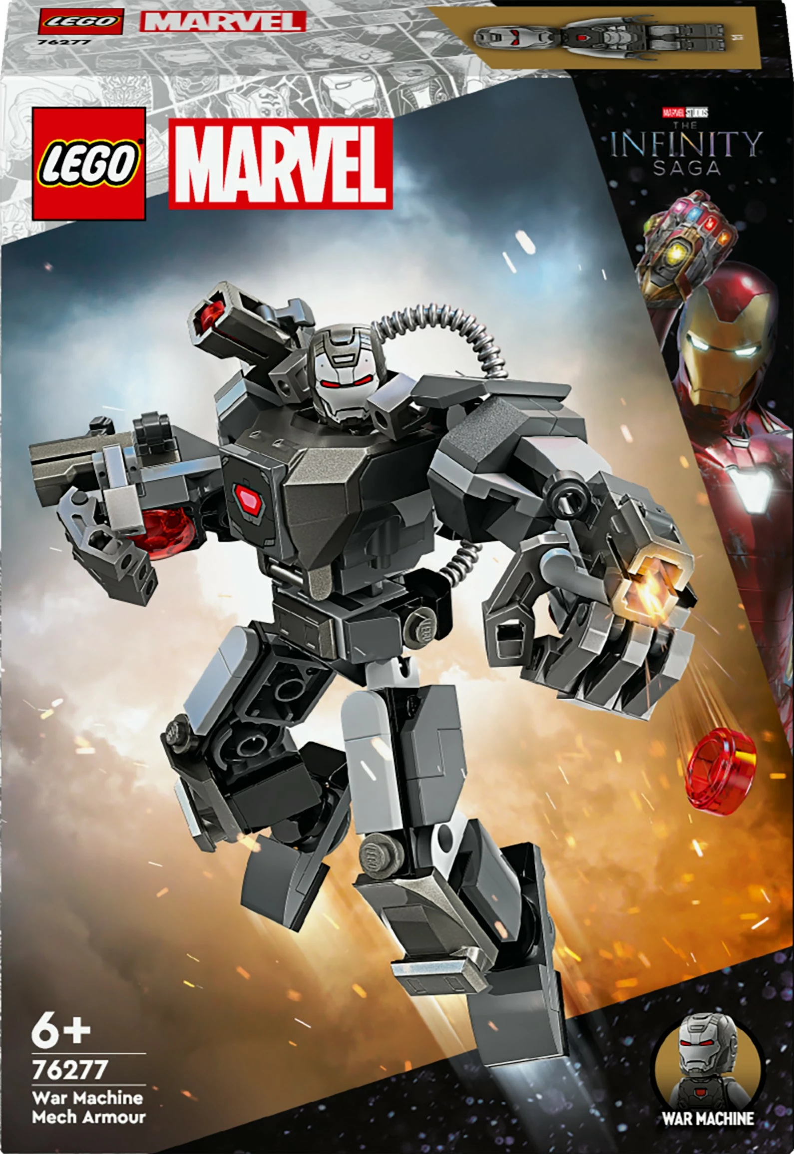 Set ndërtimi LEGO Marvel 76277 War Machine Mech Armour, 154 pjesë, multikolor
