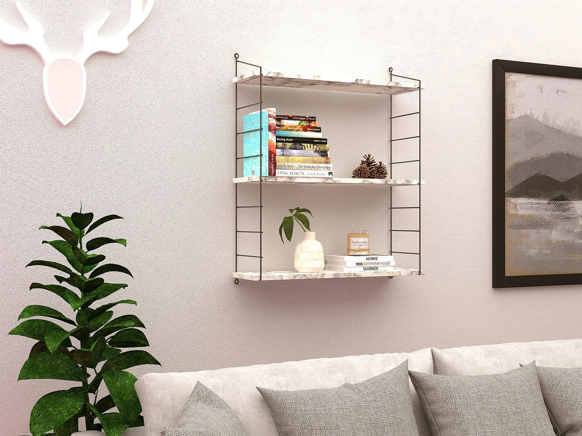 Raft muri Hanah Home, Armoni 3'lu, Carrara Marble