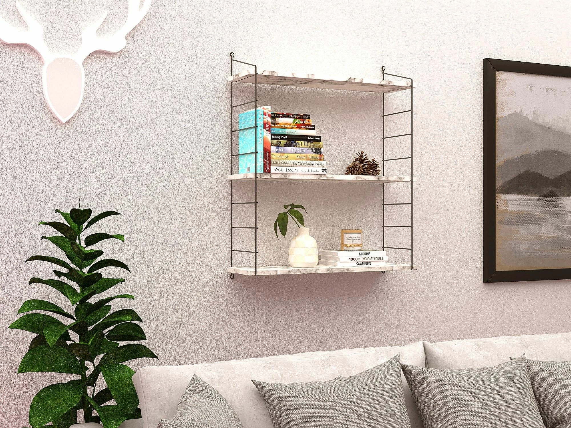 Raft muri Hanah Home, Armoni 3'lu, Carrara Marble