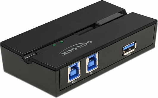 Switch USB DeLOCK 11495, USB 3.2 Gen 1, 5 Gbit/s, 1x Type-A / 2x Type-B, i zi