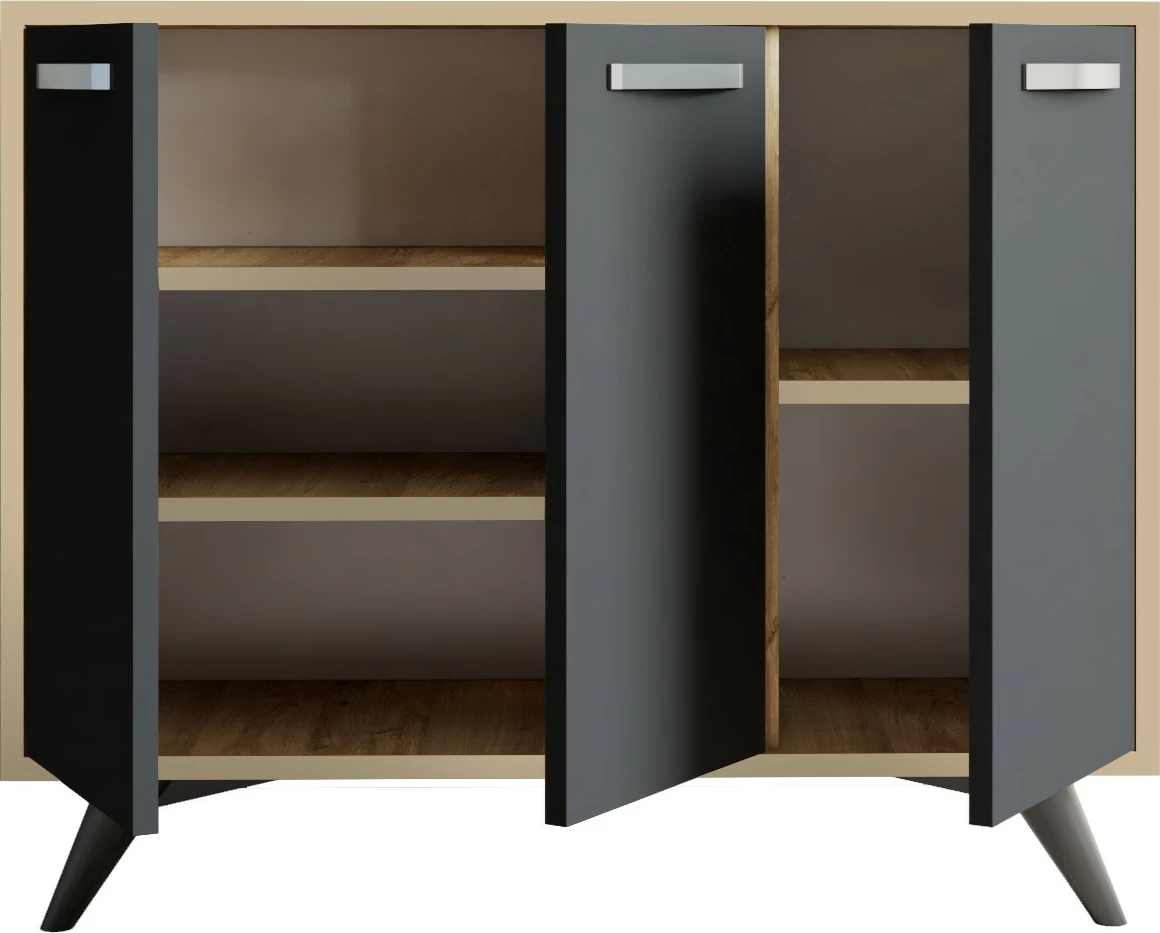 Dollap multifunksional Hanah Home, Piffa, ngjyrë lis dhe antracit