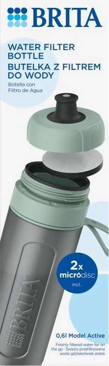 Shishe filtruese BRITA Active e gjelbër, 2 disqe filtruese