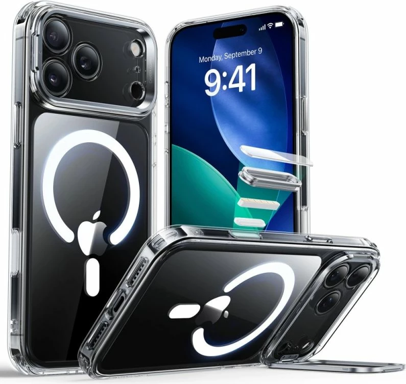 Maskë telefoni ESR Classic Hybrid Kickstand MagSafe për iPhone 17 Pro Max, transparente